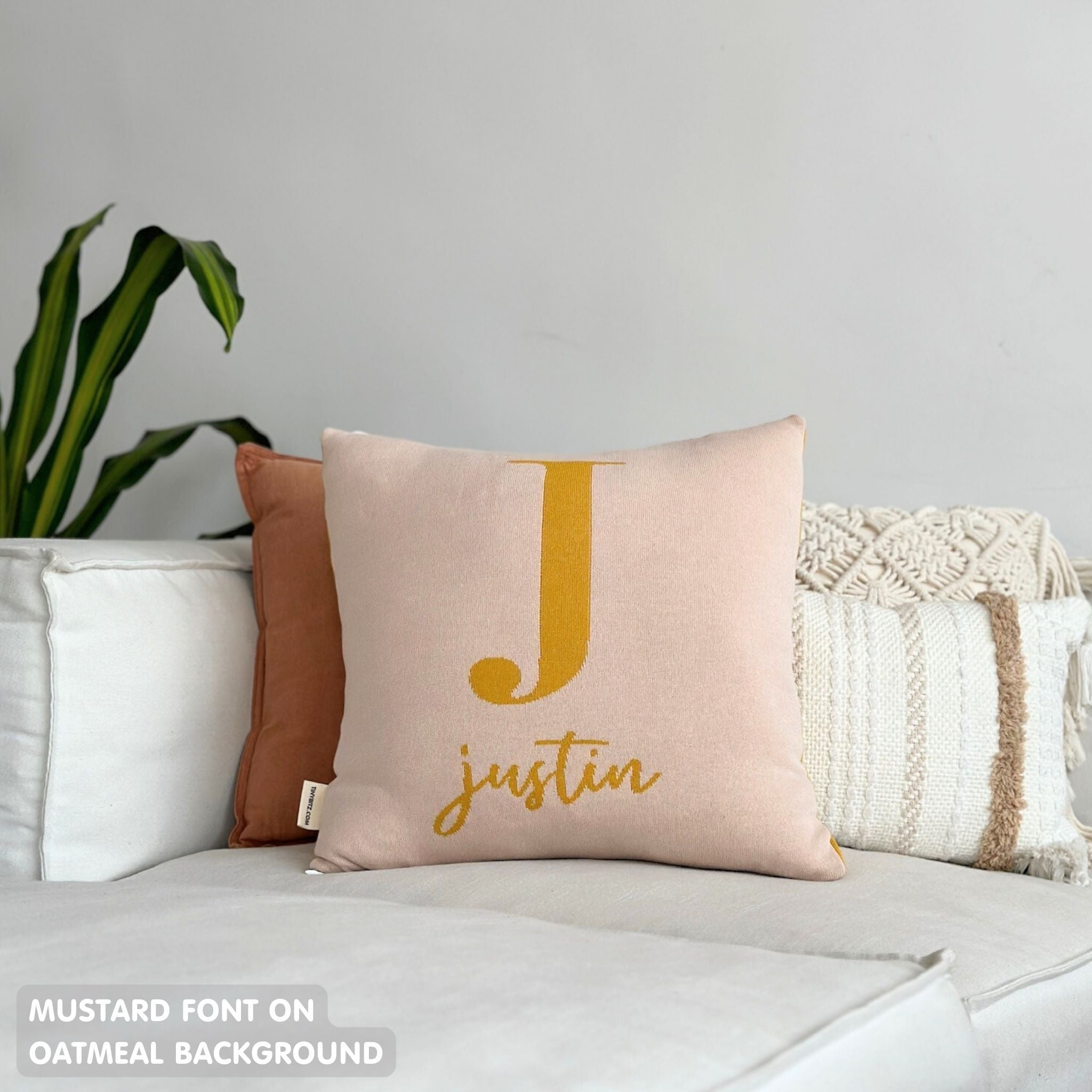 Personalized Square Cushion (Initial + Name)