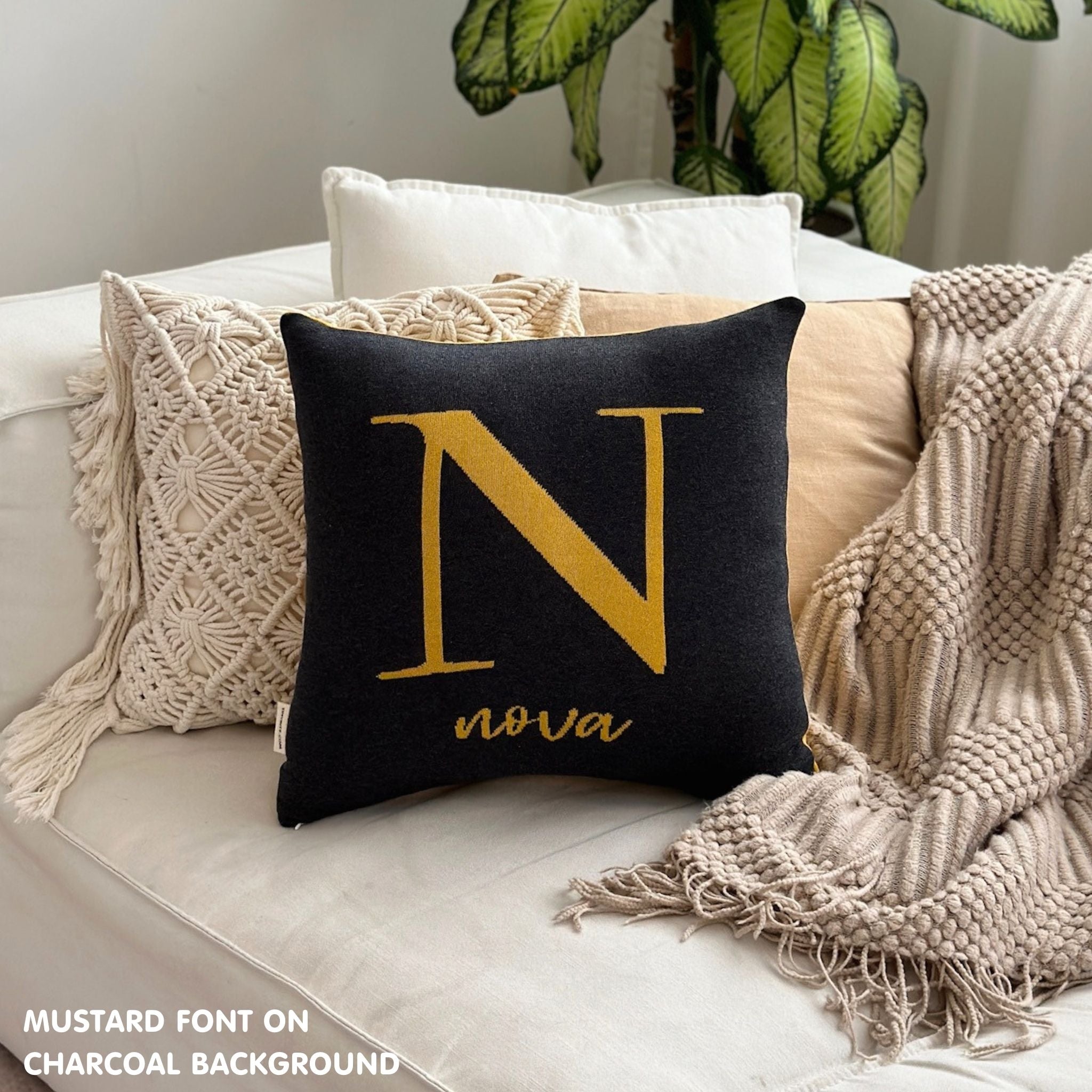 Personalized Square Cushion (Initial + Name)