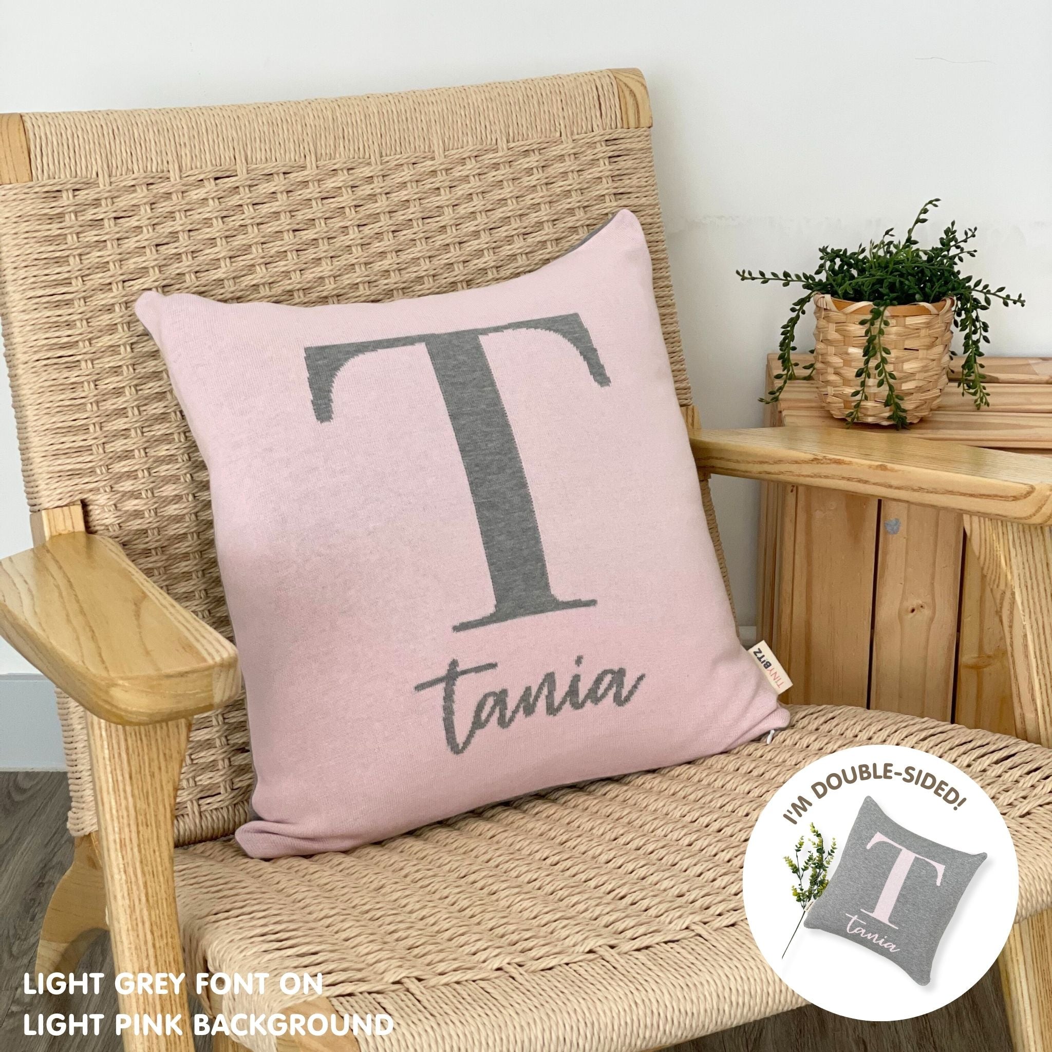 Personalized Square Cushion (Initial + Name)