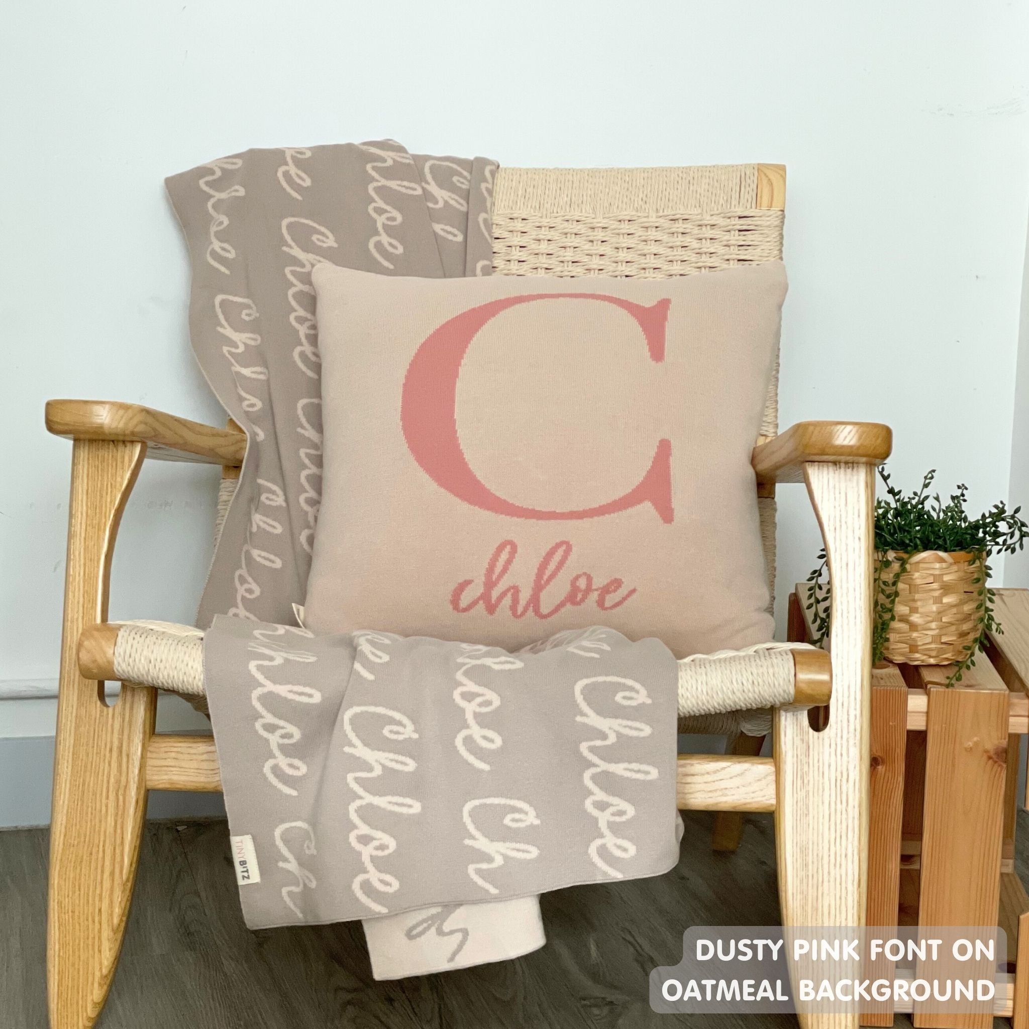 Personalized Square Cushion Initial Name