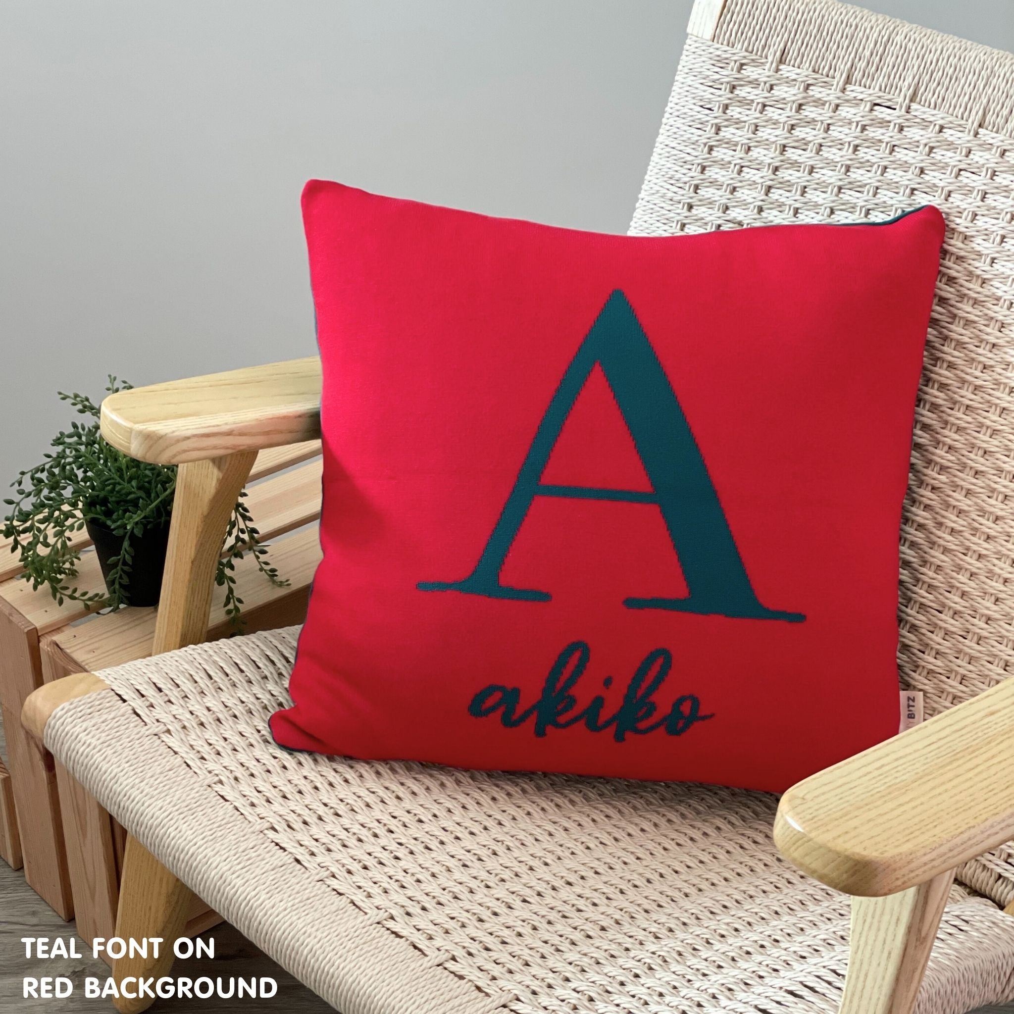 Personalized Square Cushion (Initial + Name)