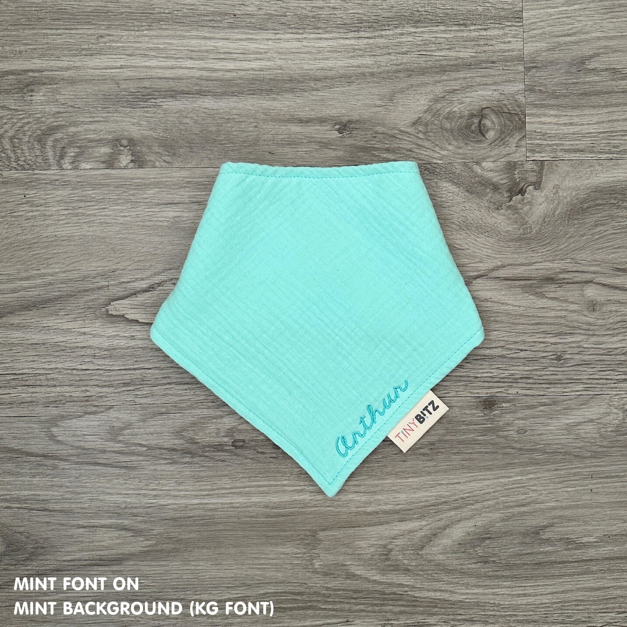 Personalized Organic Muslin Bib (Mint)