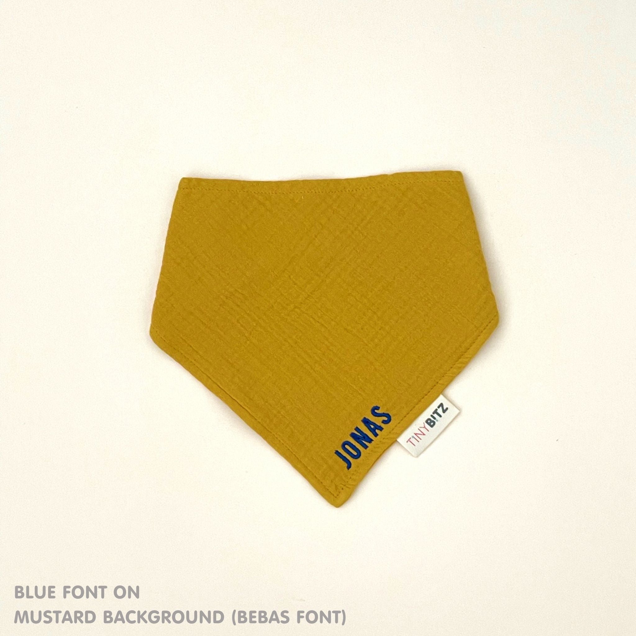 Personalized Organic Muslin Bib (Mustard)