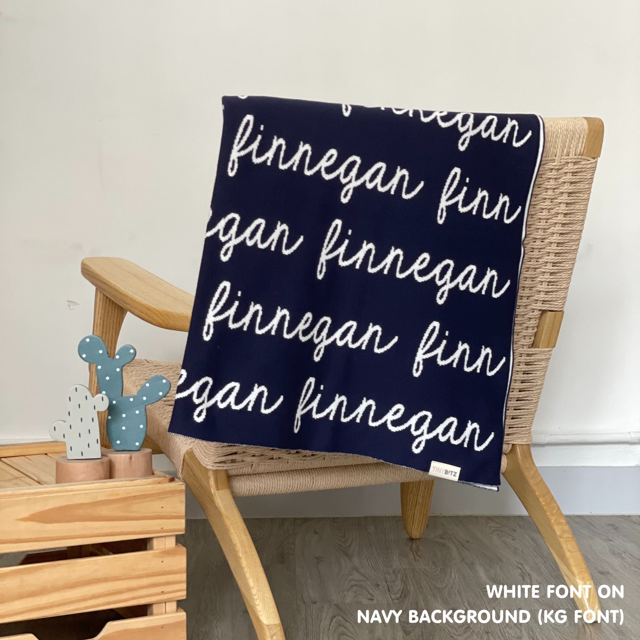 Personalized Blanket for Pets (Navy Background)