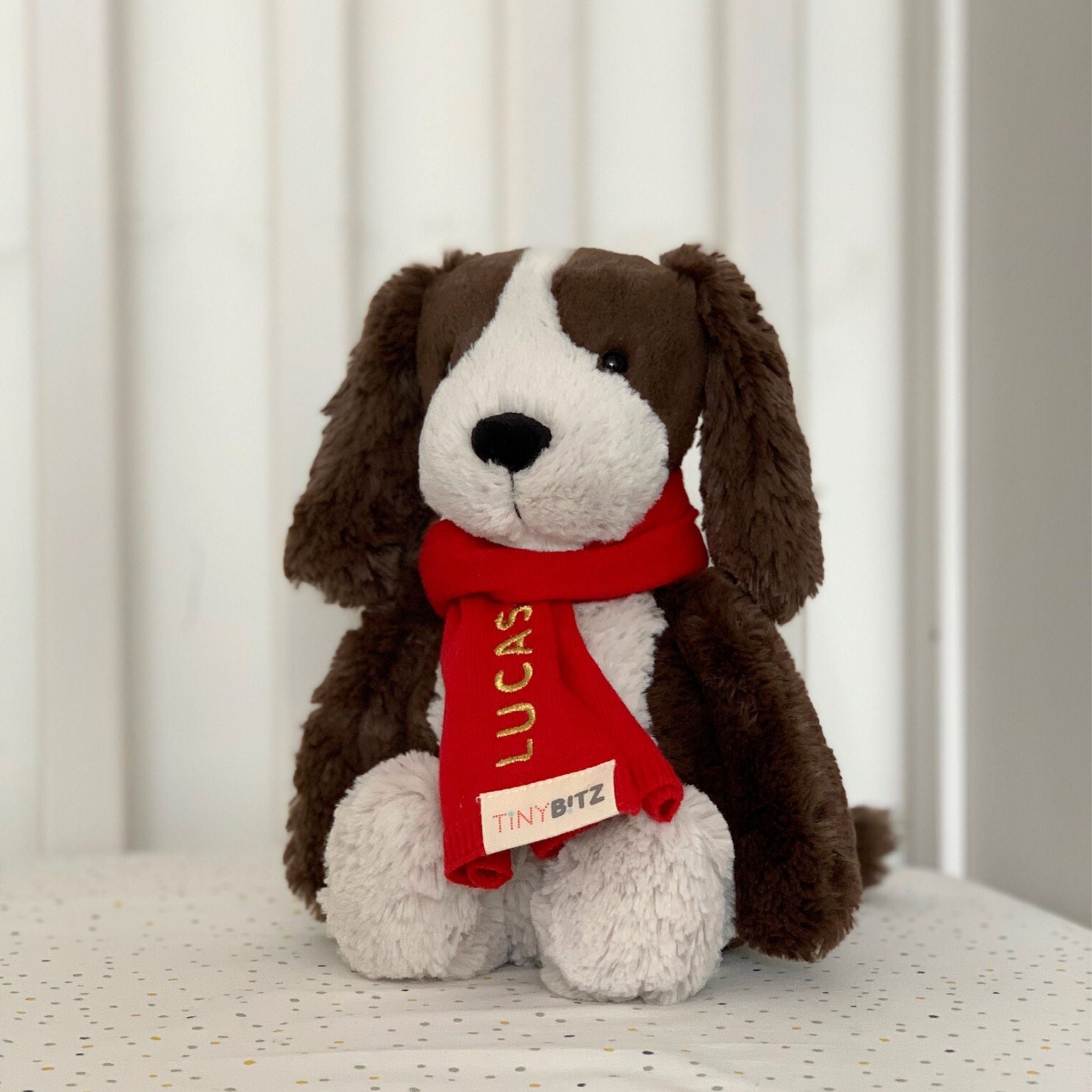 Jellycat Puppy with Personalized Scarf