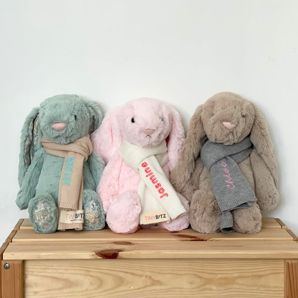 Jellycat Bunny with Personalized Scarf