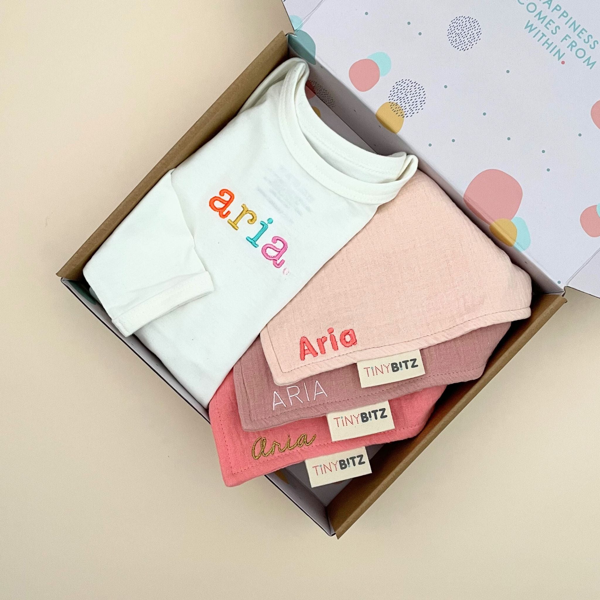 Personalized Onesie with Bib Bundle for Baby Girls