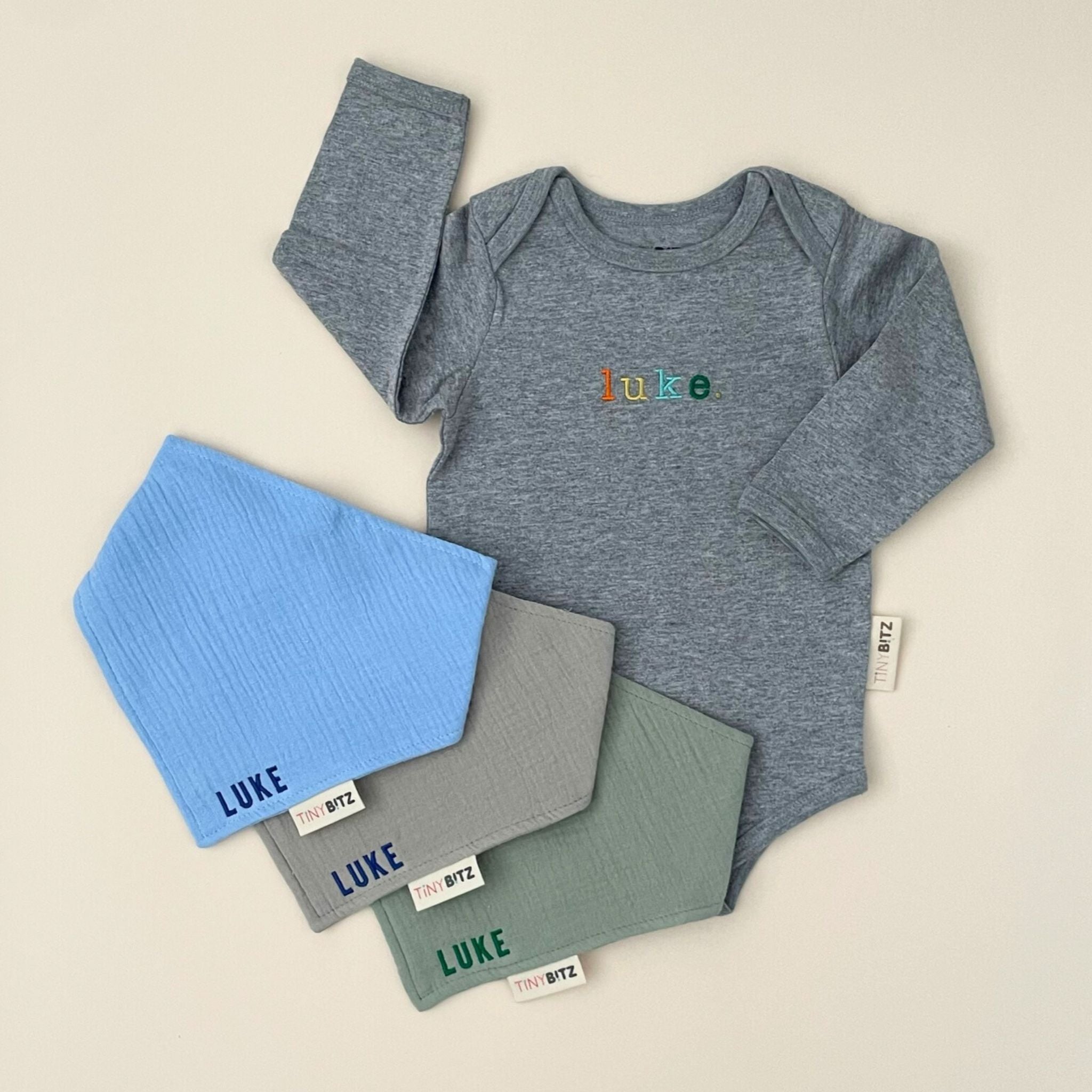 Personalized Onesie with Bib Bundle for Baby Boys