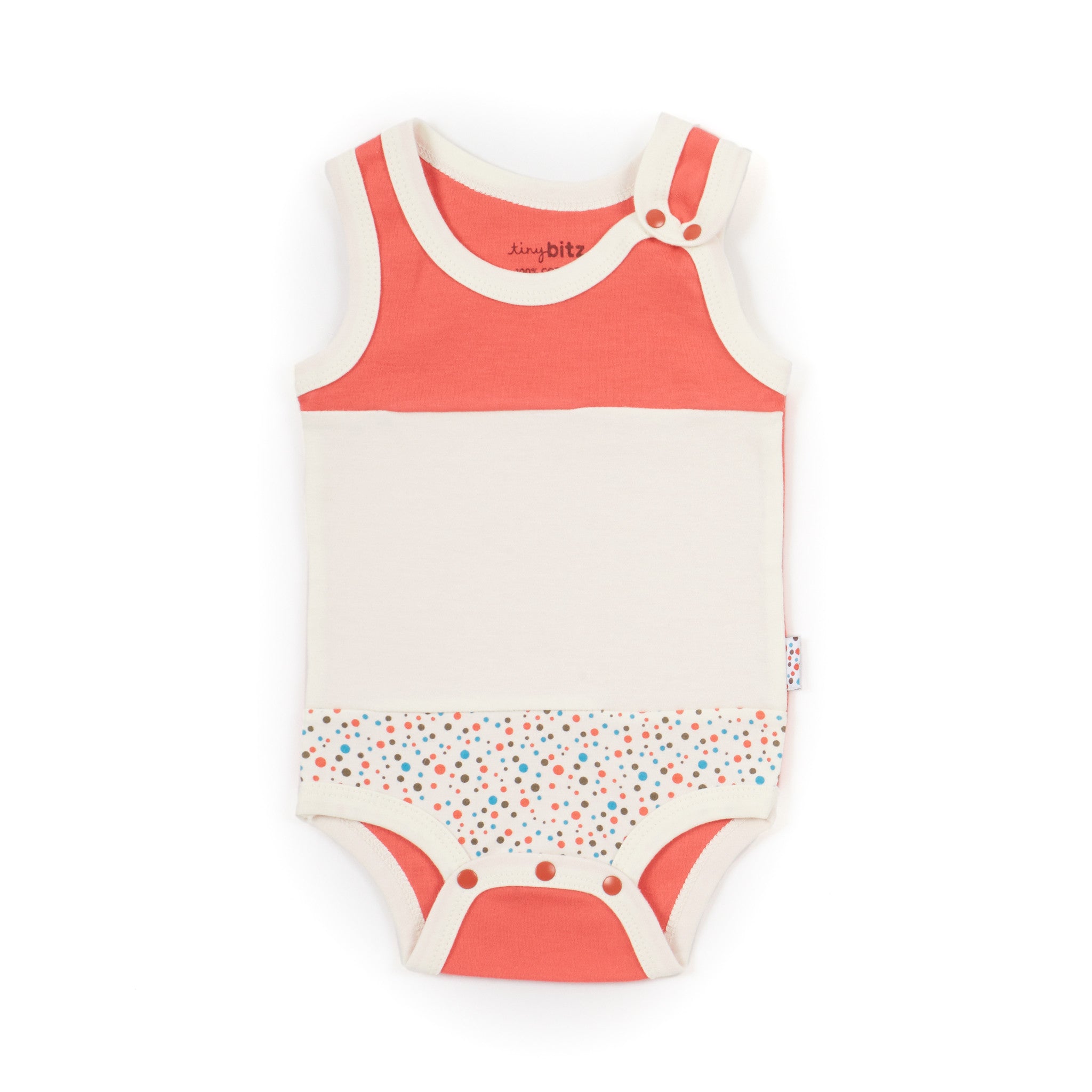 Singlet and Roomie Set (Tiny Dots - Cream)